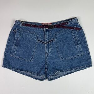 Vintage B.U.M Equipment Belted Shorts Size 11 Y2K